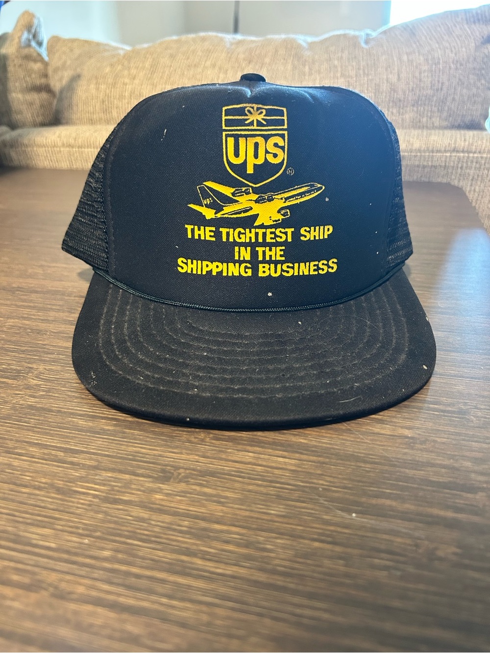 Vintage UPS Black Mesh Trucker Hat
